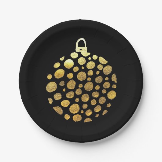 Assiettes En Carton Gold bauble (Devant)