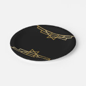 Assiettes En Carton Gold & Black Art Déco, Gatsby Great Wedding Party (Angle)