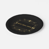 Assiettes En Carton Gold & Black Art Déco Gatsby Roaring 20's Elegant (Angle)