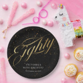 Assiettes En Carton Gold Black Confetti Parties scintillant 80e annive (Fête)
