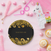 Assiettes En Carton Gold & Black Exotic Jungle Cheetah Glam Party (Fête)