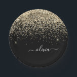 Assiettes En Carton Gold Black Girl Parties scintillant étincelante No<br><div class="desc">Parties scintillant d'étincelle d'or et de noir Nom du monogramme et Plaques de partie initiale. Cela rend le cadeau parfait pour 16 ans,  mariage,  douche nuptiale,  anniversaire,  baby shower ou bachelorette pour quelqu'un qui aime le luxe glam et les styles chic.</div>