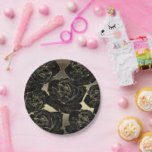 Assiettes En Carton Gold & Black Rose Glam Elegant Classy Chic Party (Fête)