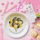 Assiettes En Carton Gold Black White Retraite Party (Fête)