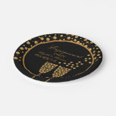 Assiettes En Carton Gold Champagne Bubbles (Angle)