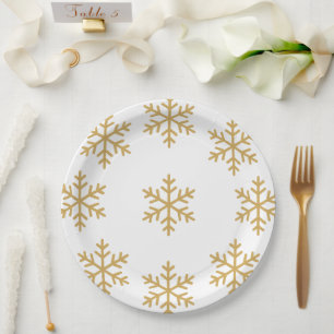Assiettes En Carton Gold Christmas