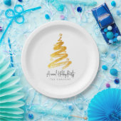 Assiettes En Carton Gold Christmas Tree Fête (Fête)