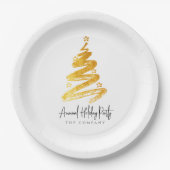 Assiettes En Carton Gold Christmas Tree Fête (Devant)
