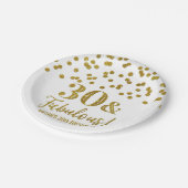 Assiettes En Carton Gold Confetti 30 et fabuleux (Angle)