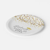 Assiettes En Carton Gold Confetti Classe de diplôme (Angle)