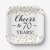 Assiettes En Carton Gold Confetti encourage à 70 ans (Recto)