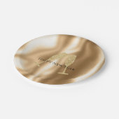 Assiettes En Carton Gold Diamond Sparkle Champagne Glasses New Year's (Angle)