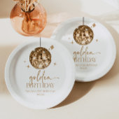 Assiettes En Carton Gold Disco Ball Golden Anniversaire