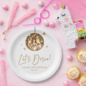 Assiettes En Carton Gold Disco Ball Let's Disco Anniversaire (Fête)