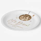 Assiettes En Carton Gold Disco Ball Let's Disco Anniversaire (Angle)