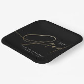 Assiettes En Carton Gold Elegant tendance Calligraphie Script Graduati (Angulaire)