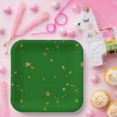 Assiettes En Carton Gold Flakes sur Emerald Green (Fête)