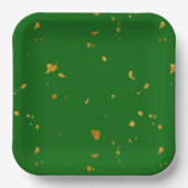Assiettes En Carton Gold Flakes sur Emerald Green (Recto)