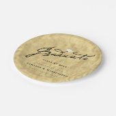 Assiettes En Carton Gold Foil Graduate Script Soirée de graduation (Angle)