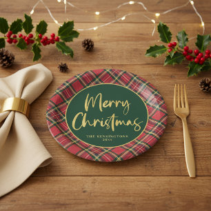 Assiettes En Carton Gold Foil Script Joyeux Noël Fête