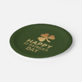 Assiettes En Carton Gold Foil Shamrock, St Patrick's Day Party (Angle)