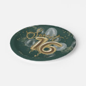 Assiettes En Carton Gold Foil Sweet 16 Ballons d'anniversaire Emerald  (Angle)