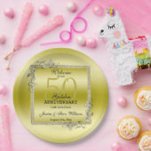 Assiettes En Carton Gold Gem & Parties scintillant 50e Anniversaire du (Fête)