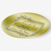 Assiettes En Carton Gold Gem & Parties scintillant 50e Anniversaire du (Angle)
