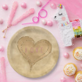 Assiettes En Carton Gold Glitzy Parties scintillant amour coeur (Fête)