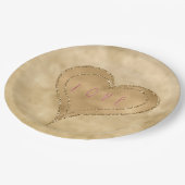 Assiettes En Carton Gold Glitzy Parties scintillant amour coeur (Angle)