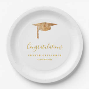 Assiettes En Carton Gold Graduation Party