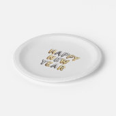 Assiettes En Carton Gold Grey Happy New Year (Angle)
