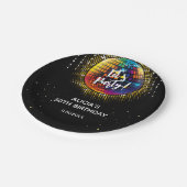 Assiettes En Carton Gold Halftone Disco Ball Faisons la fête Anniversa (Angle)