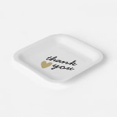 Assiettes En Carton Gold Heart Simple Sincere Merci (Angulaire)