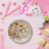 Assiettes En Carton Gold hiver Oiseaux de neige Pays Noël (Fête)