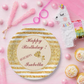 Assiettes En Carton Gold Horizontal Parties scintillant Boho Popular C (Fête)