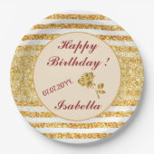 Assiettes En Carton Gold Horizontal Parties scintillant Boho Popular C (Devant)