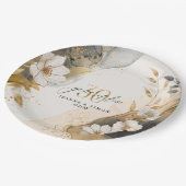 Assiettes En Carton Gold Line Floral 30th Anniversary ID1169 (Angle)