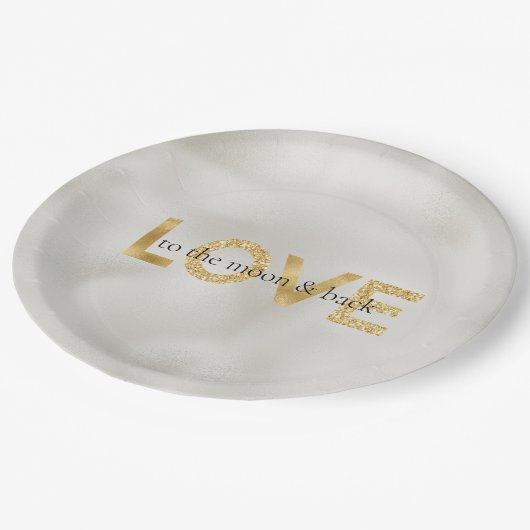 Assiettes En Carton Gold Love Moon et Back (Angle)