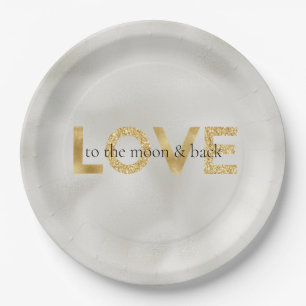 Assiettes En Carton Gold Love Moon et Back