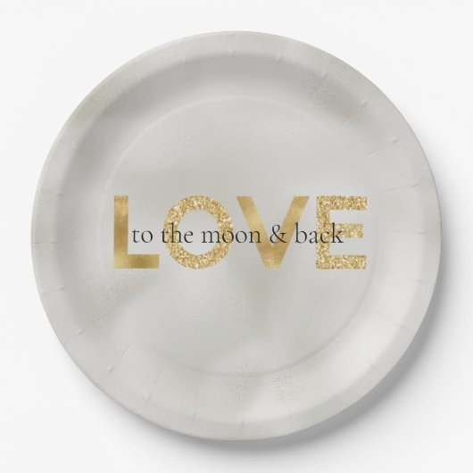 Assiettes En Carton Gold Love Moon et Back (Devant)