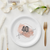 Gold minimaliste rose 40s Faux Foil d'anniversaire