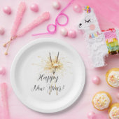 Assiettes En Carton Gold New Year's Eve Day Celebration Sparklers (Fête)