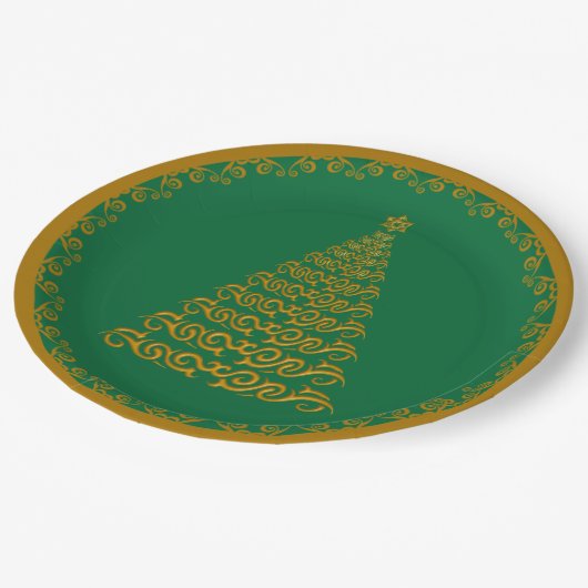 Assiettes En Carton Gold Noël (Angle)