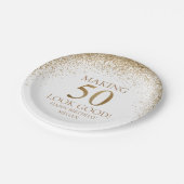 Assiettes En Carton Gold Parties scintillant 50e fête d'anniversaire (Angle)