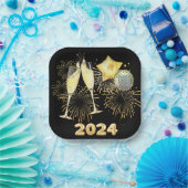 Assiettes En Carton Gold Parties scintillant Black 202ew (Fête)