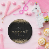 Assiettes En Carton Gold Parties scintillant Bordures Noms Engagement (Fête)