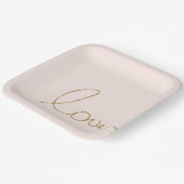 Assiettes En Carton Gold Parties scintillant Love Pink Shell (Angulaire)