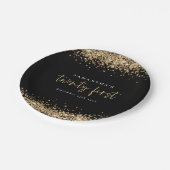 Assiettes En Carton Gold Parties scintillant Nom noir Date Vingt Premi (Angle)