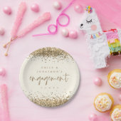 Assiettes En Carton Gold Parties scintillant Noms Cream Engagement Par (Fête)